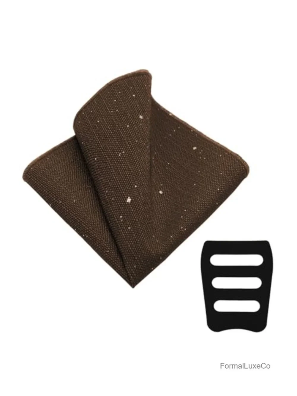 Men's Glitter Sequin Pocket Square Handkerchief with Holder Polyester